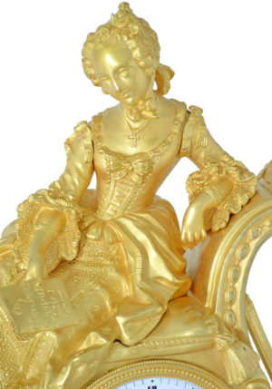 Pendule " La chercheuse d'Esprit " Dorure au mercure. - Image 6