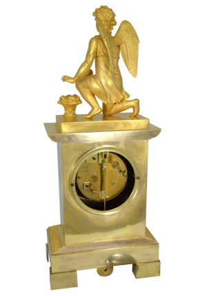 Grande pendule borne "Cupidon" bronze doré au mercure – Image 4