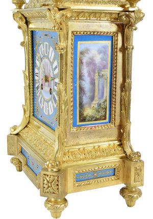 Pendule en bronze et porcelaine Napoléon III – Image 4