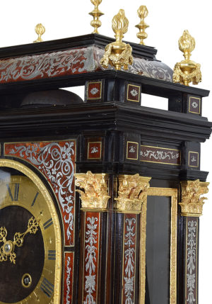 XL Pendule "Religieuse" avec socle style Louis XIV marqueterie – Image 6