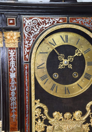 XL Pendule "Religieuse" avec socle style Louis XIV marqueterie – Image 5