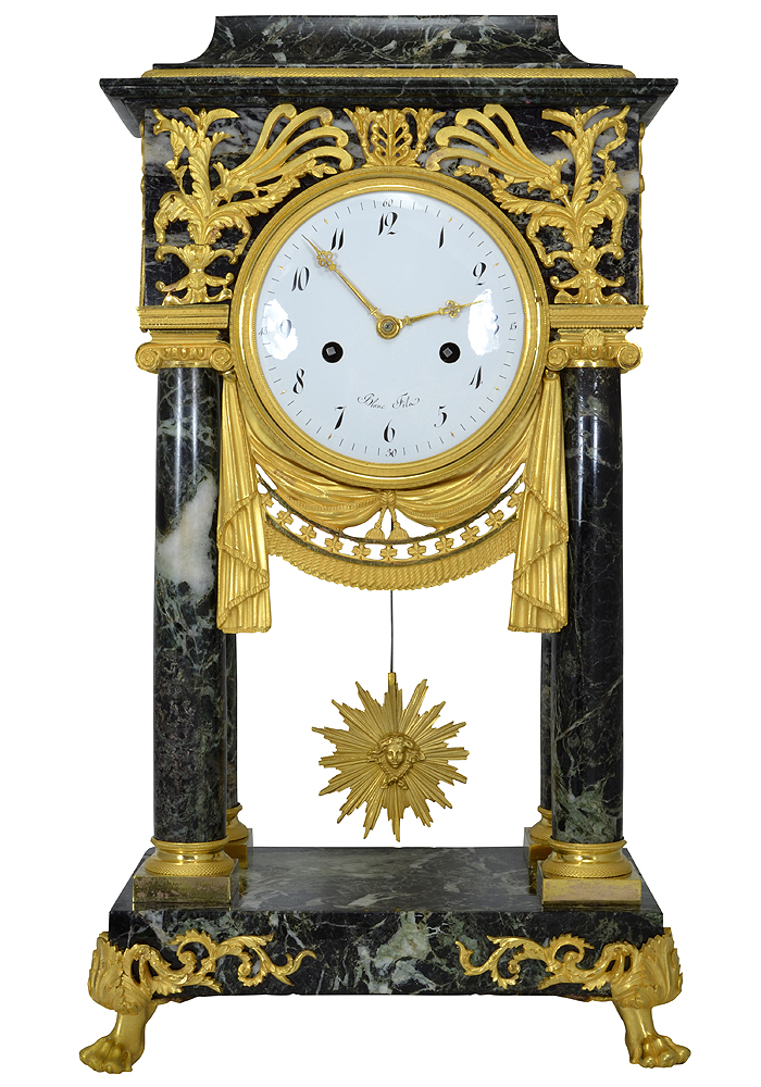 Pendule portique d'époque Empire signé "Blanc Fils"