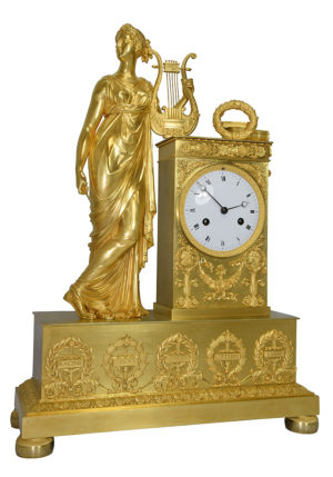 Pendule d'époque Empire "Sappho avec sa lyre" – Image 8
