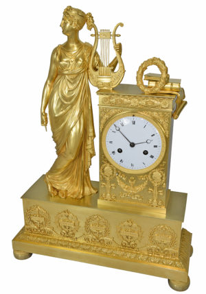 Pendule d'époque Empire "Sappho avec sa lyre" – Image 6