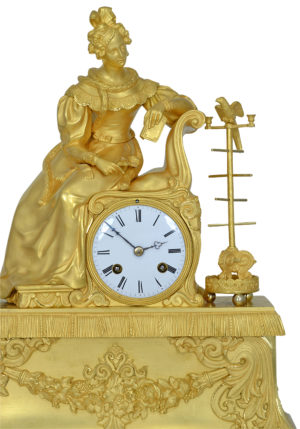 Pendule Romantique "Elégante et son oiseaux" 1840 - Image 9