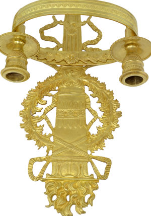 Paire d'appliques de style Empire en bronze doré - Image 5