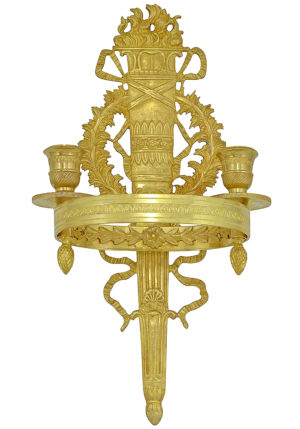 Paire d'appliques de style Empire en bronze doré - Image 3