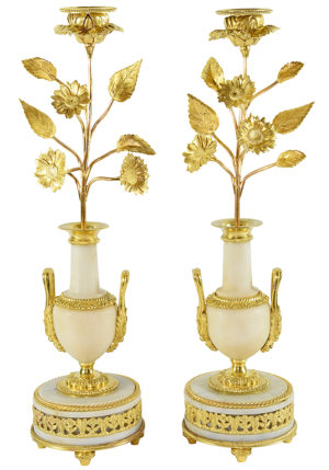 Paire de Bougeoirs "fleurs" XIXème – Image 1