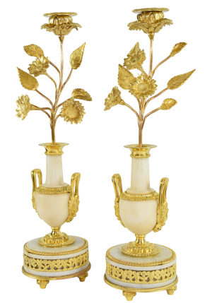 Paire de Bougeoirs "fleurs" XIXème – Image 3