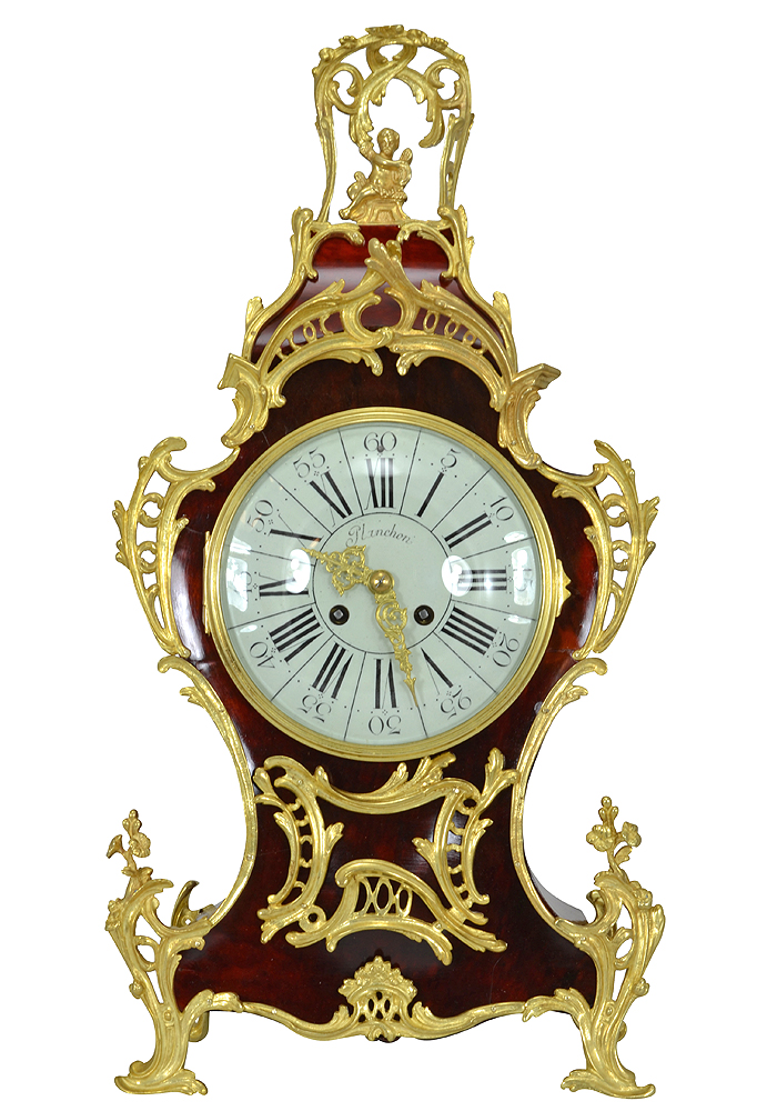 Cartel en écaille de tortue style Louis XV signé Planchon