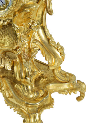 Grande Pendule cartel Louis XV en bronze doré Napoléon III – Image 3