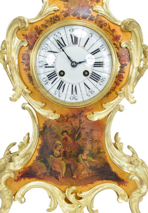 Cartel d'applique de style Louis XV vernis martin et bronze doré - Image 8