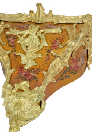Cartel d'applique de style Louis XV vernis martin et bronze doré - Image 4