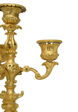 Paire de chandeliers bronze doré au mercure époque Louis-Philippe – Image 4