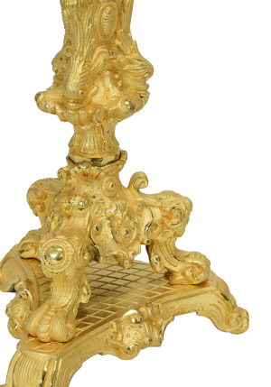 Paire de chandeliers bronze doré au mercure époque Louis-Philippe – Image 3