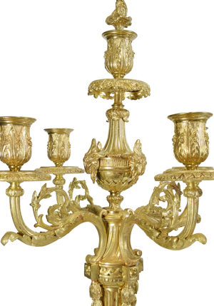 XL Paire de chandeliers d'époque Napoléon III style Louis XV – Image 3