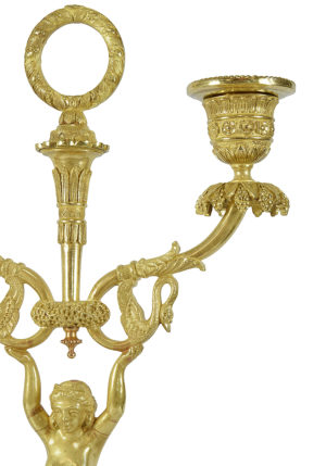 Paire de chandeliers "Sirènes" style Empire XIXème – Image 6