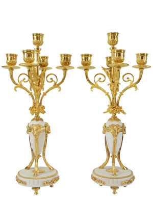 Paire de chandeliers "Béliers" Napoléon III style Louis XVI – Bild 5