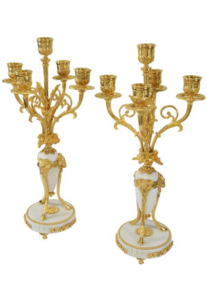 Paire de chandeliers "Béliers" Napoléon III style Louis XVI – Bild 3