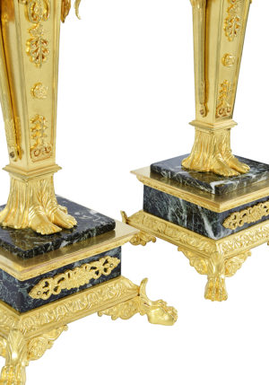 Paire de chandeliers "buste de femmes à l'antique" style Empire – Image 4