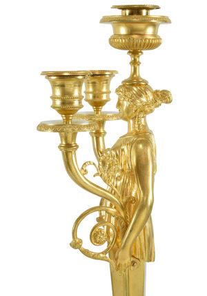 Paire de chandeliers "buste de femmes à l'antique" style Empire – Image 3