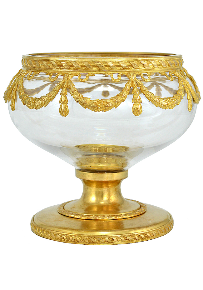 Coupe en cristal et bronze doré XIXème.
