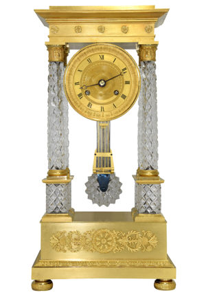 Pendule portique en bronze doré au mercure et cristal taillé – Image 3