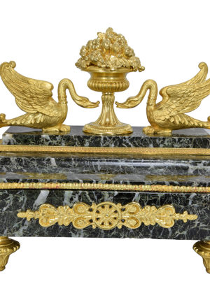 Encrier de style Empire bronze doré et marbre – Image 4