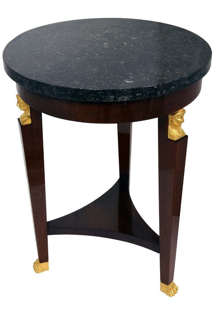 Petit guéridon de style Empire Acajou et bronze 52cm