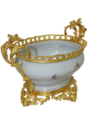 XL Jardinière style louis XV porcelaine céladon et bronze doré - Image 6