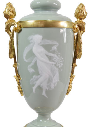 Paire de lampes en porcelaine de céladon et bronze doré XIX ème – Image 6