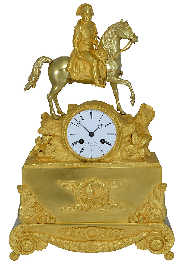 Pendule en bronze "Napoléon 1er à cheval"