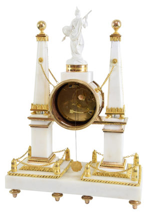 Pendule aux obélisques "Athéna" Epoque Louis XVI signé "Pochon" - Image 8
