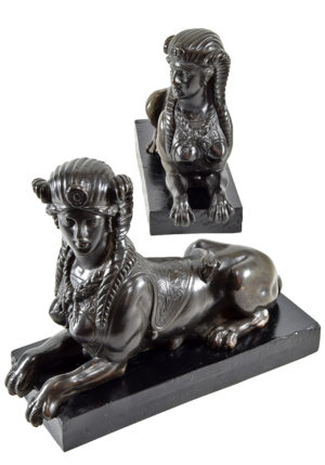 Sculpture paire de Sphinx style Régence époque XIXème – Image 4