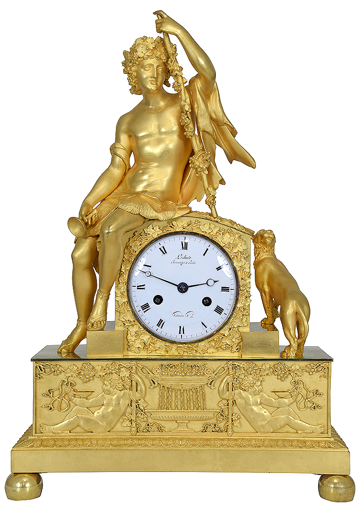 Pendule Empire Bacchus. Bronzier "Ledure" Horloger "Hémon"