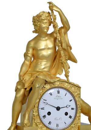 Pendule Empire Bacchus. Bronzier "Ledure" Horloger "Hémon" – Bild 8
