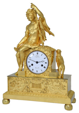 Pendule Empire Bacchus. Bronzier "Ledure" Horloger "Hémon" – Bild 3