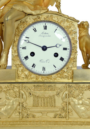 Pendule Empire Bacchus. Bronzier "Ledure" Horloger "Hémon" – Bild 7