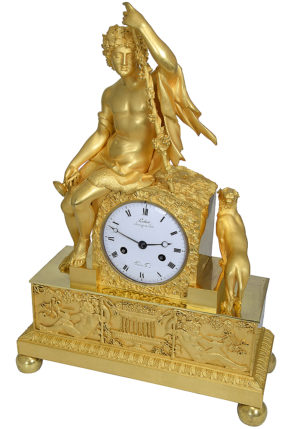 Pendule Empire Bacchus. Bronzier "Ledure" Horloger "Hémon" – Bild 4