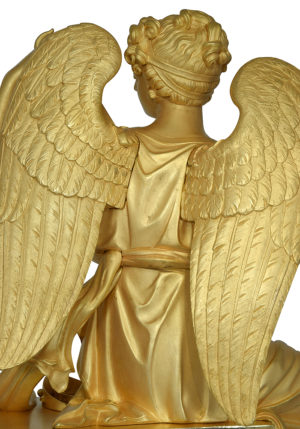 Pendule "Iris s'attachant les ailes" bronze doré au mercure – Image 6