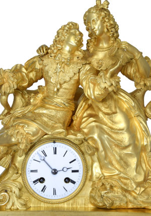 Grande pendule bronze doré au mercure "Louis XIV - Marie-Thérèse d'Autriche" - Image 8