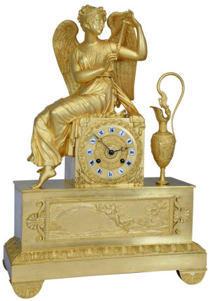 Pendule "Iris s'attachant les ailes" bronze doré au mercure – Image 3