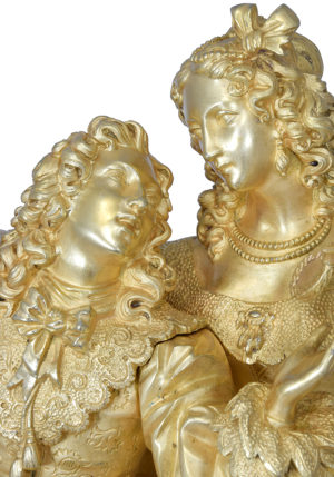 Grande pendule bronze doré au mercure "Louis XIV - Marie-Thérèse d'Autriche" - Image 6