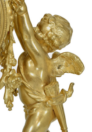 Pendule aux angelots guerriers porteur Napoléon III - Image 5