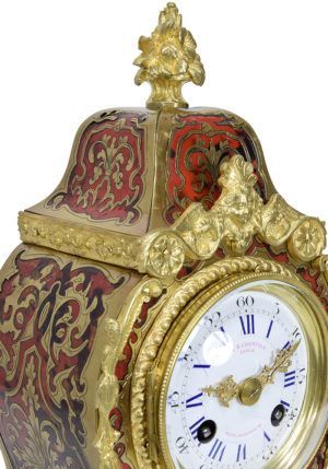 Cartel style Louis XV écaille de tortue marqueterie Boulle – Bild 3