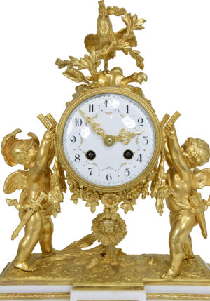 Pendule aux angelots guerriers porteur Napoléon III - Image 4