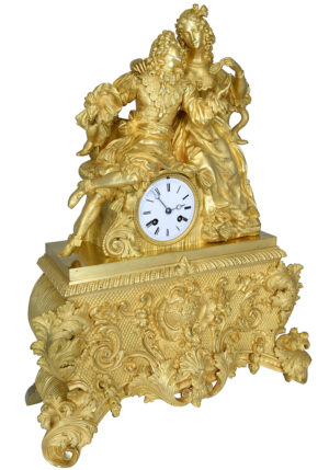 Grande pendule bronze doré au mercure "Louis XIV - Marie-Thérèse d'Autriche" - Image 3