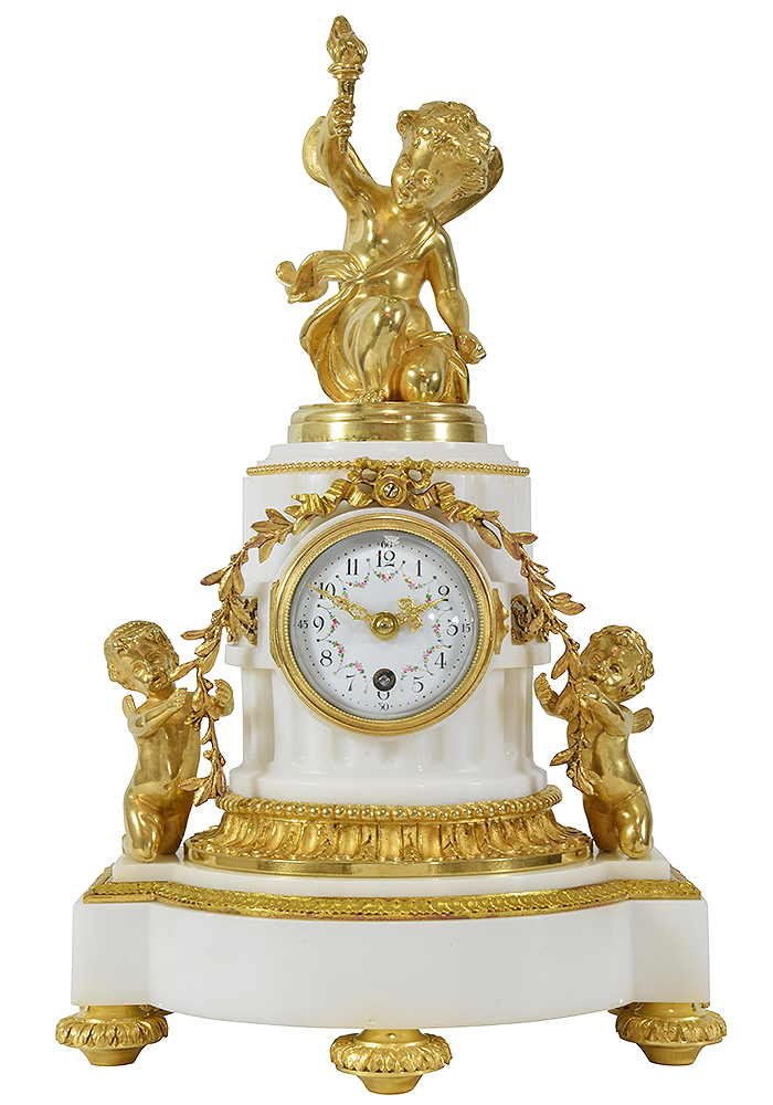 pendule-angelot-triophant-marbre-bronze-1