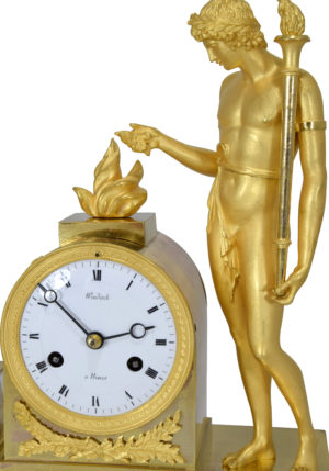 Pendule d'époque Empire bronze doré au mercure – Bild 7