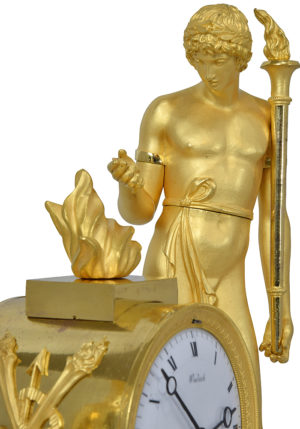 Pendule d'époque Empire bronze doré au mercure – Bild 6